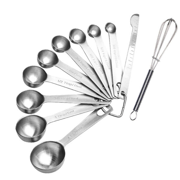 Measuring Spoons: U-Taste 18/8 Stainless Steel Measuring Spoons Set of 9 Piece: 1/16 tsp;  1/8 tsp;  1/4 tsp;  1/3 tsp;  1/2 tsp;  3/4 tsp;  1 tsp;  1/2 tbsp & 1 tbsp Dry and Liquid Ingredients