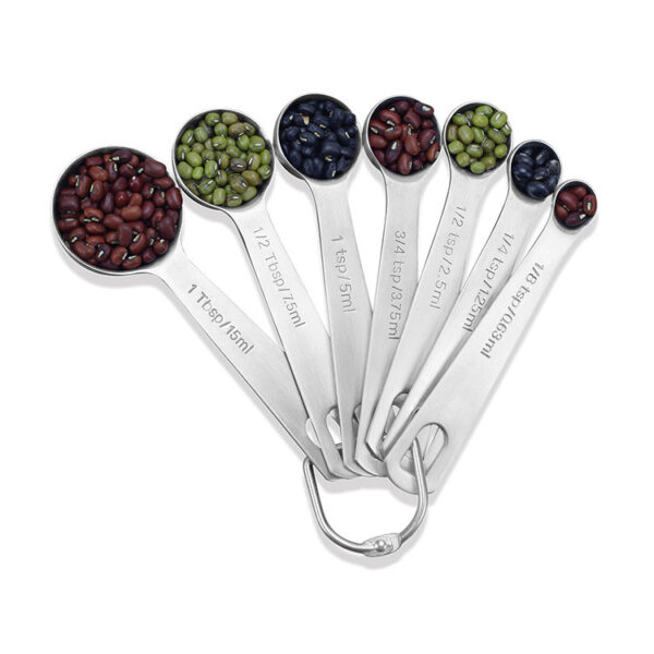 Measuring Spoons: U-Taste 18/8 Stainless Steel Measuring Spoons Set of 9 Piece: 1/16 tsp;  1/8 tsp;  1/4 tsp;  1/3 tsp;  1/2 tsp;  3/4 tsp;  1 tsp;  1/2 tbsp & 1 tbsp Dry and Liquid Ingredients - Image 15