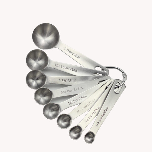 Measuring Spoons: U-Taste 18/8 Stainless Steel Measuring Spoons Set of 9 Piece: 1/16 tsp;  1/8 tsp;  1/4 tsp;  1/3 tsp;  1/2 tsp;  3/4 tsp;  1 tsp;  1/2 tbsp & 1 tbsp Dry and Liquid Ingredients - Image 16