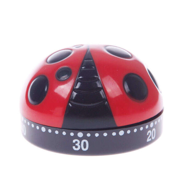 1pc Ladybug Cooking Timer; Mechanical Clock 60 Minutes Cartoon Timer; Kitchen Timer Reminder Baking Clock; No Battery; Kitchen Accessories - Image 2