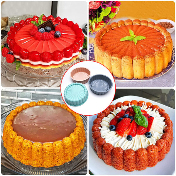 Silicone Round Pan Charlotte Cakes Baking Pan Sponge Flan Mold Strawberry Shortcake Baking Pan Kitchen Silicone Moulds - Image 9