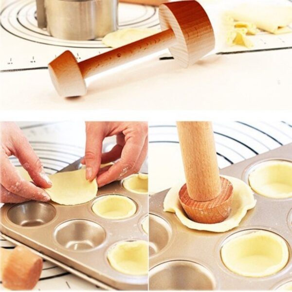 1pc Kitchen Gadgets Wood Egg Tart Pusher Double Side Tart Tamper Pastry Pusher Wooden Egg Tart Mold For Eggtart Mold Baking Cake Kitchen Tools - Image 10