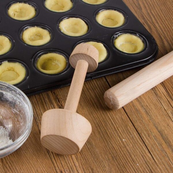 1pc Kitchen Gadgets Wood Egg Tart Pusher Double Side Tart Tamper Pastry Pusher Wooden Egg Tart Mold For Eggtart Mold Baking Cake Kitchen Tools - Image 3