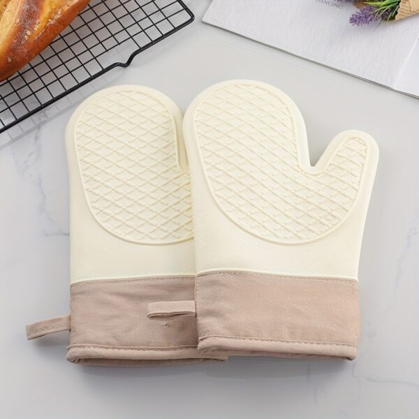 1pc Anti-scalding Gloves Heat Insulation Thickened Silicone Kitchen Oven Special Baking High Temperature Resistant Non-slip Heat-proof Microwave Oven Baking - Image 2