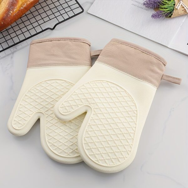 1pc Anti-scalding Gloves Heat Insulation Thickened Silicone Kitchen Oven Special Baking High Temperature Resistant Non-slip Heat-proof Microwave Oven Baking - Image 5