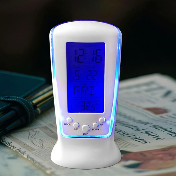 Multifunction Calendar Temperature Digital Alarm Clock with Blue Back Light Electronic Calendar Thermometer Led Clock With Time - Image 6