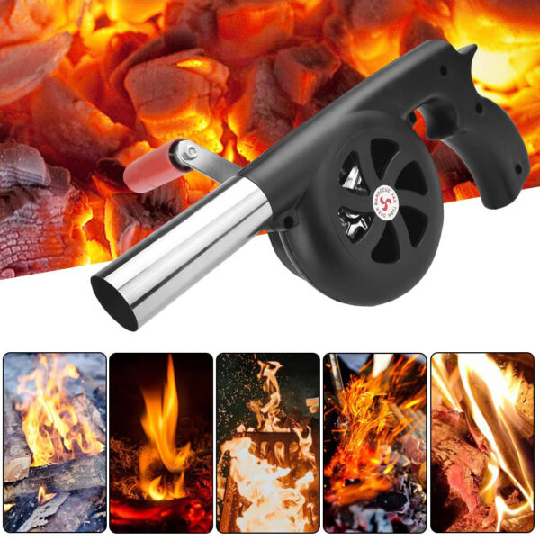 BBQ Hand Blower Household Portable Fan Air Blower for Grill Outdoor Cooking Picnic Camping Hand Crank Tool Stove Combustion Tool - Image 2