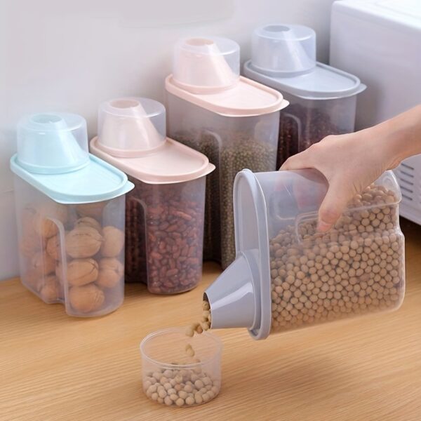 1pc 1.9L Kitchen Cereals Jar; Kitchen Storage Box; Airtight Food Storage Containers; Kitchen Supplies - Image 3