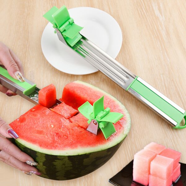 Watermelon Knife Stainless Steel Pinwheel Design Easy To Cut Watermelon Slices Kitchen Gadgets Salad Fruit Slicing Knife Tool - Image 5