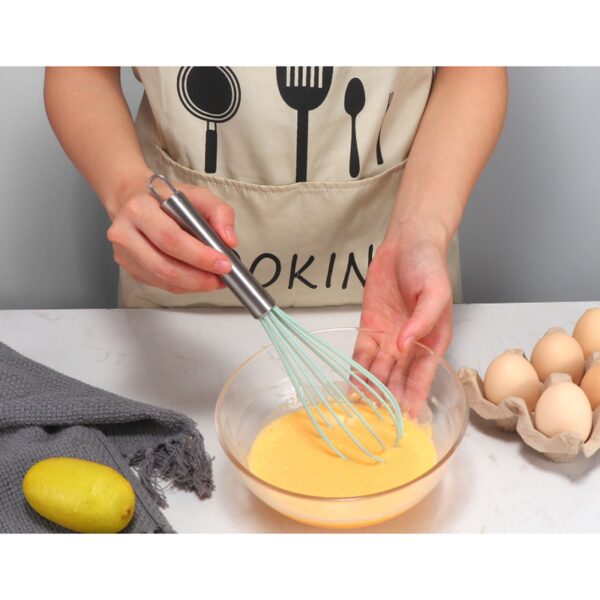 Silicone Cook Utensils;  5 Piece Kitchen Cooking Set;  Includes Large Spatula;  Small Spatula;  Grease Brush;  Food Clamp;  Whisk - Image 7