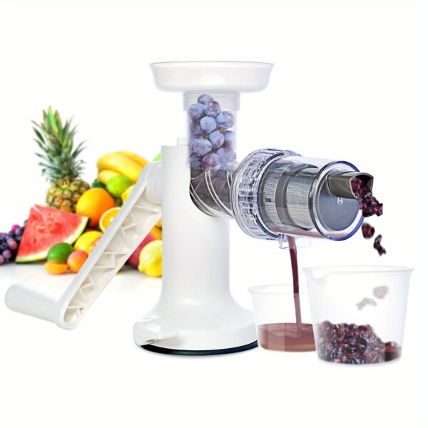 1pc Manual Masticating Juicer; Slow Juicer Extractor; Cold Press Juicer; Easy To Clean Slow Masticating Juicer For Vegetables; Fruits; Wheatgrass; Parsley And More - Image 8