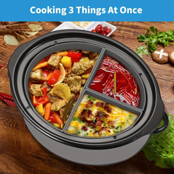 1pc Slow Cooker Divider Liner Fit 6 QT Crockpot; Reusable & Leakproof Silicone Crockpot Divider; Dishwasher Safe Cooking Liner For 6 Quart Pot - Image 2