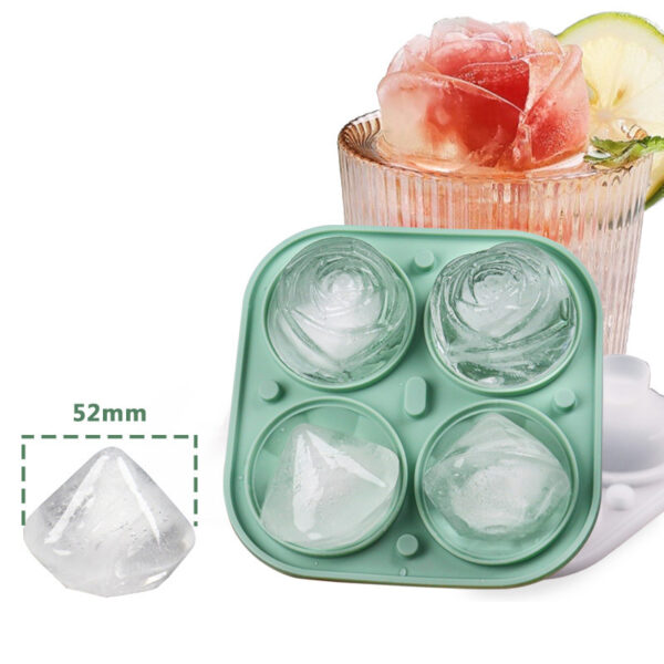 Ice Cube Tray;  2.5inch Ice Cube Molds;  2 Cavity Silicone Rose & 2 Diamond Ice Ball Maker - Image 11