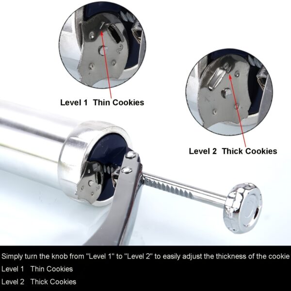 1 Set; Cookie Press Gun Kit; Includes 20 Cookie Dies And 4 Stainless Steel Nozzle For DIY Biscuit Maker And Decoration Christmas Cookie Making; Kitchen Accessories - Image 6