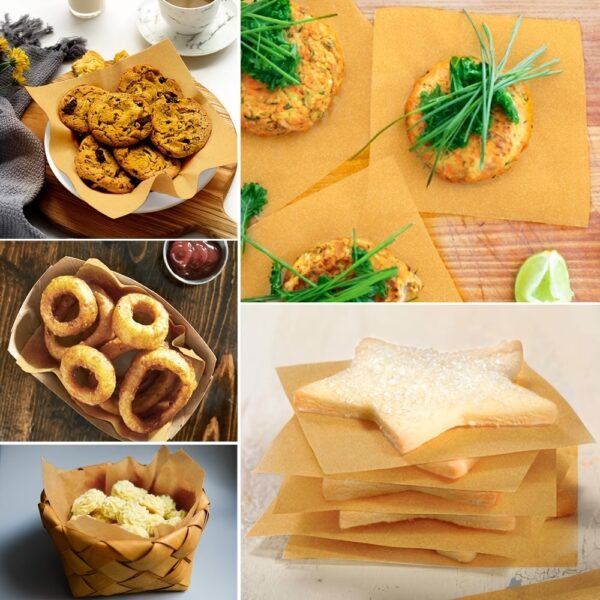 50pcs Parchment Squares 15cm*15cm; Non-stick Wax Paper; For Individual Storage Of Burger Patties; Biscuits And Other Foods - Image 5