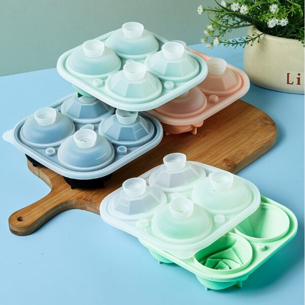 Ice Cube Tray;  2.5inch Ice Cube Molds;  2 Cavity Silicone Rose & 2 Diamond Ice Ball Maker - Image 9