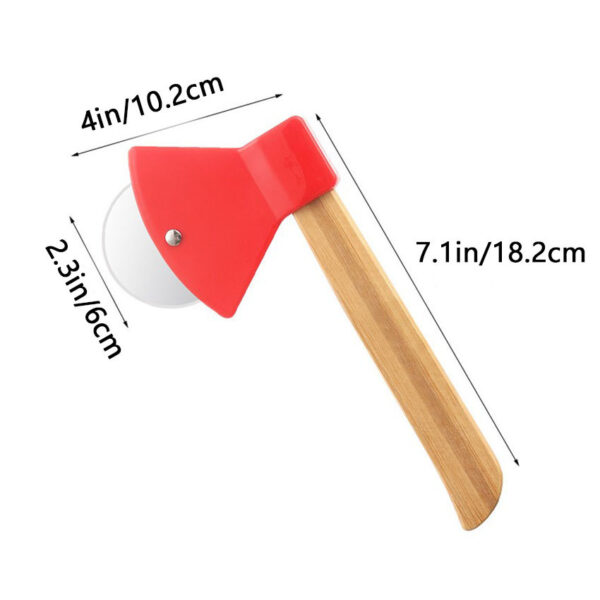 1pc Pizza Hob; Axe Bamboo Handle Cutter; Kitchen Gadgets; Creative Pizza Knife; Baking Cutter; Random Color - Image 3