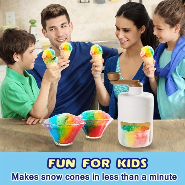 1pc Shaved Ice Machine Snow Cone Machine; Portable Ice Crusher And Shaved Ice Machine With Ice Cube Trays; BPA Free - Image 4