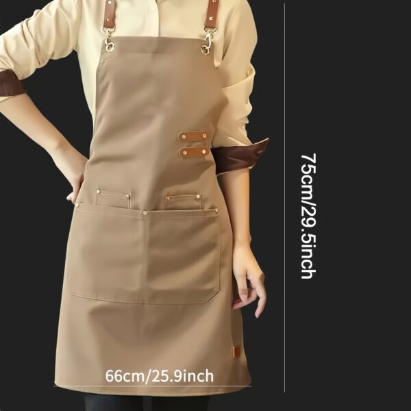 1pc Apron; Waterproof And Oil-proof Apron With Pockets; Universal Apron For Women And Men; For Coffee Bar; Restaurant; Multipurpose Aprons 29.5in*27.5in - Image 5