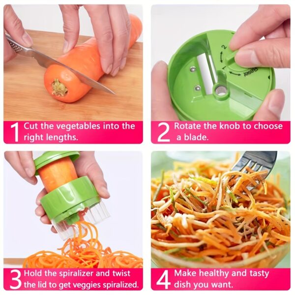 1pc; Vegetable Spiralizer; Household Vegetable Grater; Reusable Fruit Grater; Kitchen Potato Slicer; Vegetable Spiral Cutter; Kitchen Gadgets - Image 4