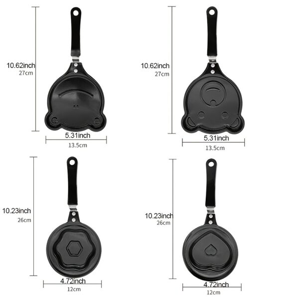 1pc Breakfast Mini Omelette Pan Creative Cute Cartoon Diy Omelette Pan Non-Stick Pan Kitchen Fried Egg Pan - Image 4