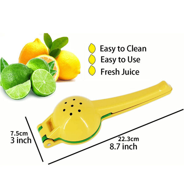 1pc; Lemon Lime Squeezer; Hand Juicer; Manual Press Citrus Juicer; No Seed 2 In 1 Double Layers Yellow Squeezer; Kitchen Gadgets; Home Kitchen Items - Image 3