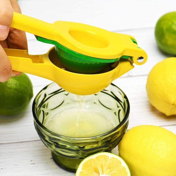 1pc; Lemon Lime Squeezer; Hand Juicer; Manual Press Citrus Juicer; No Seed 2 In 1 Double Layers Yellow Squeezer; Kitchen Gadgets; Home Kitchen Items - Image 5