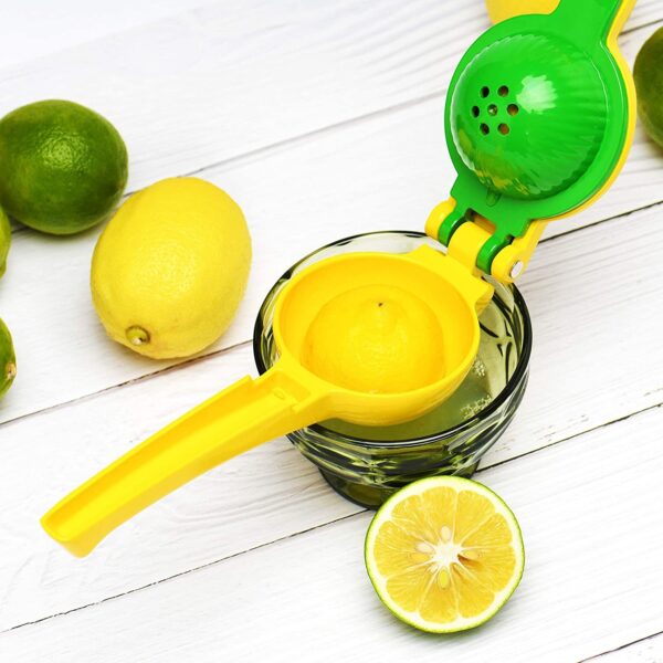 1pc; Lemon Lime Squeezer; Hand Juicer; Manual Press Citrus Juicer; No Seed 2 In 1 Double Layers Yellow Squeezer; Kitchen Gadgets; Home Kitchen Items - Image 7