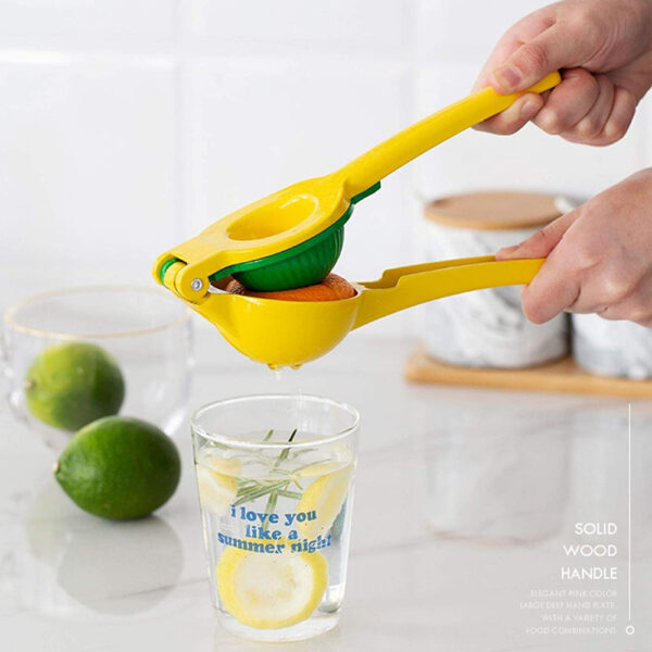 1pc; Lemon Lime Squeezer; Hand Juicer; Manual Press Citrus Juicer; No Seed 2 In 1 Double Layers Yellow Squeezer; Kitchen Gadgets; Home Kitchen Items - Image 9