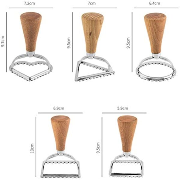 5pcs; Geometric Cookie Cutters; Stainless Steel Candy Mold With Wooden Handle; Biscuit Molds; Square Round Heart Shaped Chocolate Cutters; Cake Decorating Molds