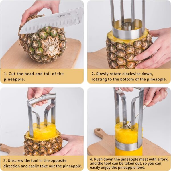 1pc Pineapple Corer Stainless Steel Pineapple Corer Peeler Pineapple Cutter Fruit Tool Easy Kitchen Tool - Image 9