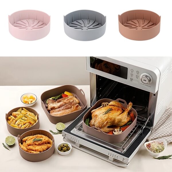 1pc Round Air Fryer Silicone Pot Silicone Air Fryer Baking Mat Oven Heat Insulation Mat Kitchen Baking Utensils - Image 3