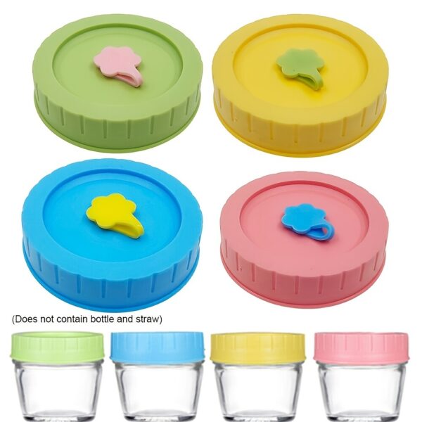 1pc Cute Universal Mason Jar Lids With Straw Hole; 70mm/2.76in Diameter Storage Wide Mouth Leak Proof; Kitchen Supplies - Image 8