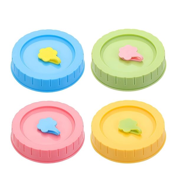 1pc Cute Universal Mason Jar Lids With Straw Hole; 70mm/2.76in Diameter Storage Wide Mouth Leak Proof; Kitchen Supplies - Image 9