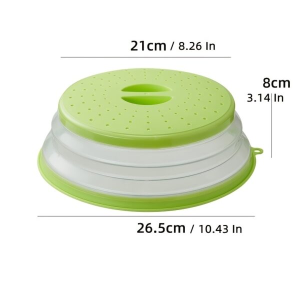 1pc Microwave Splatter Cover; Heating Folding Cover; Silicone Fresh-keeping Cover; Oil-proof Splash-proof Cover With Hook Cooking Lid - Image 7