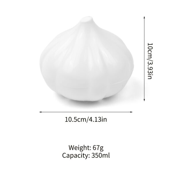 1pc White Garlic Plastic Storage Box; Fruit And Vegetable Shaped Food Saver Storage Container; 350ml/12.3oz - Image 4