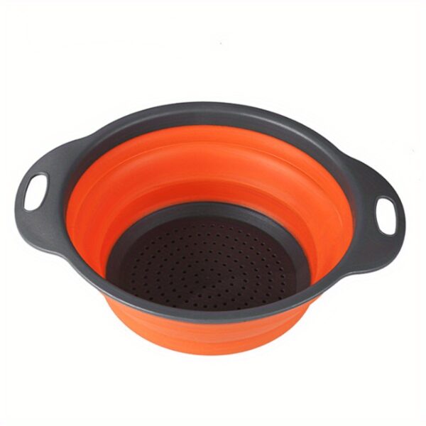 1pc Silicone Folding Drain Basket Fruit Vegetable Washing Basket Foldable Strainer Colander Collapsible Drainer Kitchen Storage Tool - Image 9