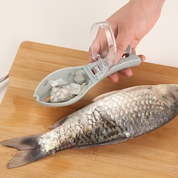 2pcs Manual Fish Scale Remover Scales Scraper Household Kitchen Gadget With Lid Fish Scale Scraper Plastic Gadget For Scraping Fish Scales Scraper - Image 3