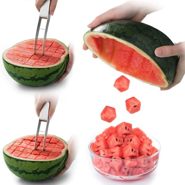 Stainless Steel Watermelon Slicer - Quick; Safe; and Fun! Perfect for Fruit Salad and Kitchen Gadget. 1pc. - Image 5