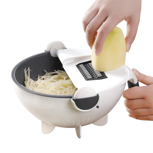 9 in 1 Multifunctional Cutting and Draining Basket for Vegetables with Household Potato Shredder - Kitchen Tool - Image 2