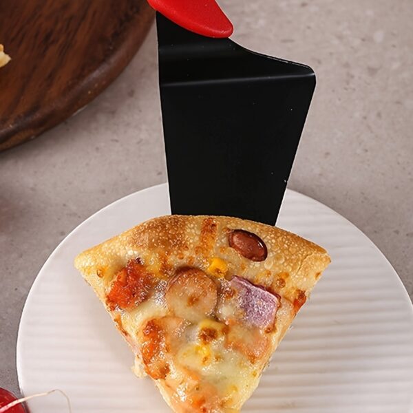 1pc; Cake Server; Stainless Steel Pizza Shovel; Black Red Cake Knife Cake Cutter; Pizza Pie Server; Kitchen Baking Tool; Household Item - Image 2