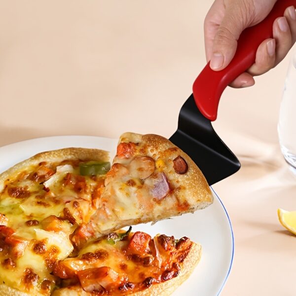 1pc; Cake Server; Stainless Steel Pizza Shovel; Black Red Cake Knife Cake Cutter; Pizza Pie Server; Kitchen Baking Tool; Household Item - Image 5