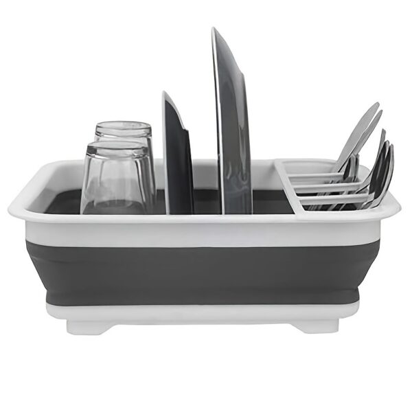 1pc Dish Drying Rack; Foldable Dish Rack For Kitchen Counter; Large Dish Drainers Utensil Holder For Soup Bowls; Dinner Plates - Image 4