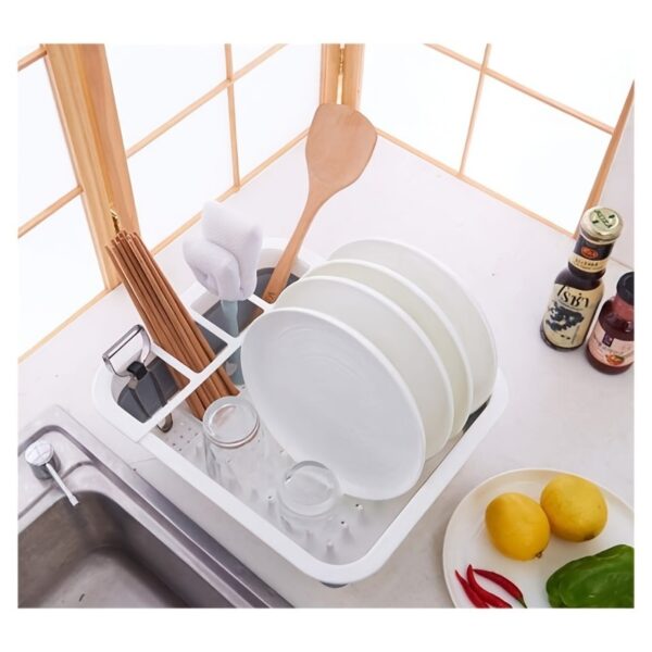 1pc Dish Drying Rack; Foldable Dish Rack For Kitchen Counter; Large Dish Drainers Utensil Holder For Soup Bowls; Dinner Plates - Image 6