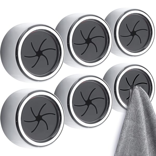 1pc/3pcs Kitchen Towel Holder; Self Adhesive Wall Dish Towel Hook; Round Wall Mount Towel Holder For Bathroom; Kitchen And Home; Wall; Cabinet; Garage; No Drilling Required - Image 3