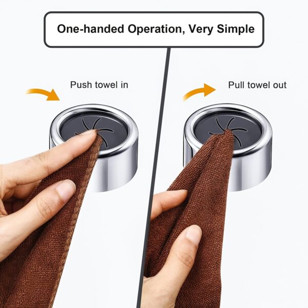 1pc/3pcs Kitchen Towel Holder; Self Adhesive Wall Dish Towel Hook; Round Wall Mount Towel Holder For Bathroom; Kitchen And Home; Wall; Cabinet; Garage; No Drilling Required - Image 4