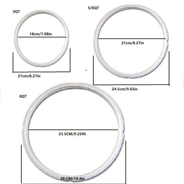 1pc Silicone Sealing Ring For Instant Pot; 3 Quart; 5 & 6 Quart; 8 Quart; Instant Pot Gasket; Replacement Rubber Seals - Image 5