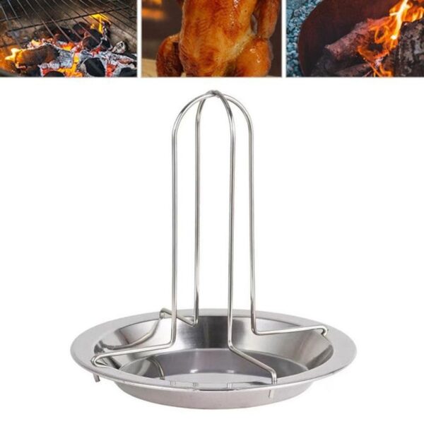 1 Pc Grilled Chicken Rack Barbecue Grillen Cooking Camping Roaster Bbq Rack Accessories Outdoor Rack Chicken Non-stick Pan - Image 3