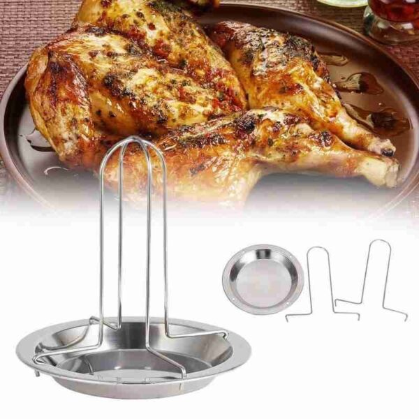 1 Pc Grilled Chicken Rack Barbecue Grillen Cooking Camping Roaster Bbq Rack Accessories Outdoor Rack Chicken Non-stick Pan - Image 5