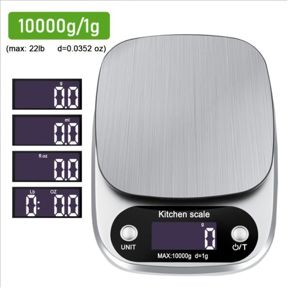 Supermarket Kitchen Scales Stainless Steel Weighing For Food Diet 22lb(1oz) Balance Measuring LCD Precision Electronic Vegetable Mark; Postal Scales/digital Scale; Without Batteries - Image 4